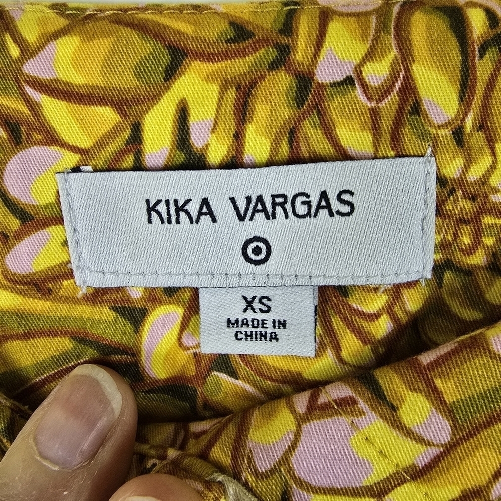Kika Vargas Floral Yellow Women's Jacket Button Up Lined Size XS Whimsy Colorful - Picture 9 of 13